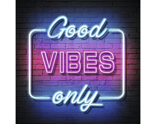 Neonreklame mit der Aufschrift Gute Stimmung nur