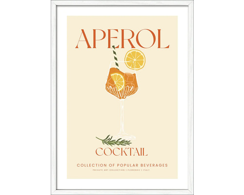 Illustration eines Aperol Cocktail Posters im Rahmen
