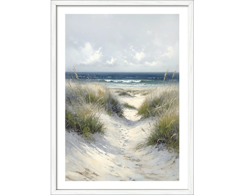 Gemälde mit Strandmotiv im Rahmen
