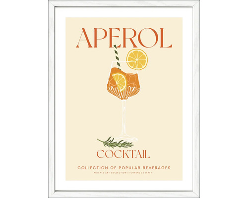 Grafik eines Aperol Cocktails im weißen Rahmen