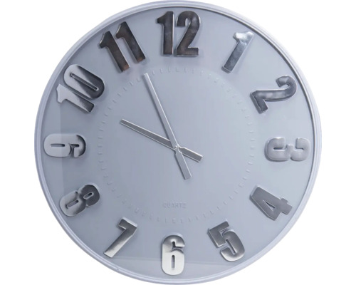 Wanduhr Kunststoff lautlos grau Ø 76 cm Wanduhr mit Ziffernblatt