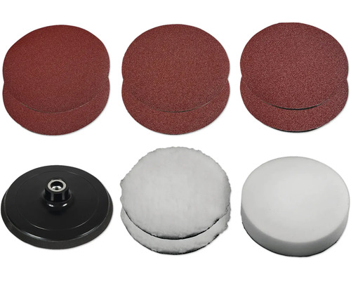 Schleifpapier-Set mit Schleifteller und Polierschwamm