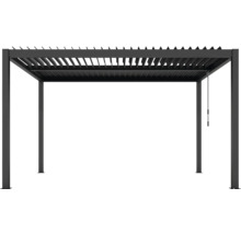 Freistehende graue Pergola mit verstellbaren Lamellen