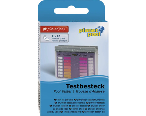Testbesteck pH/Chlor + Tabletten Pooltester zur pH- und Chlormessung