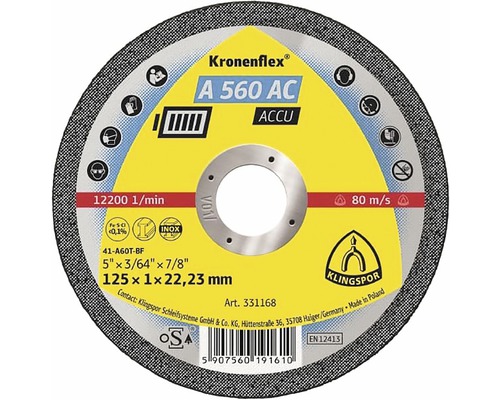 Trennscheibe mit der Bezeichnung Kronenflex A 560 AC ACCU
