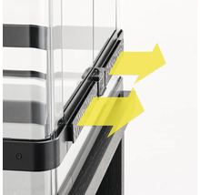 Details einer Duschkabine mit Schiebefunktion