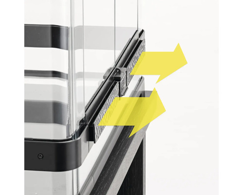 Details einer Duschkabine mit Schiebefunktion