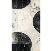 Abstrakte Kunst mit Kreismuster in Schwarz und Weiss