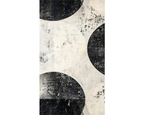 Vliestapete grafisch kreise schwarz beige grau Abstrakte Kunst mit Kreismuster in Schwarz und Weiss