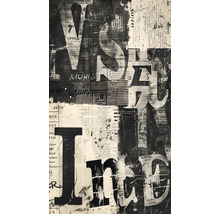 Abstraktes Wandbild mit Zeitungsartikel-Motiv für Innenräume