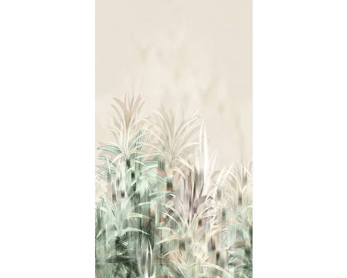 Vliestapete blätter floral natur beige grün creme Tapete mit abstraktem Pflanzenmuster