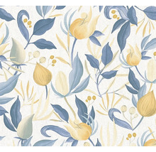 Blumentapete mit Blüten und Blättern