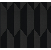 Schwarze Tapete mit geometrischem 3D-Pfeilmuster