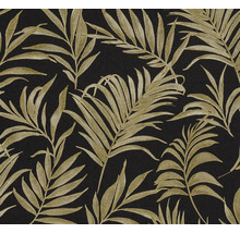 Tapete mit Blätterdesign auf dunklem Hintergrund