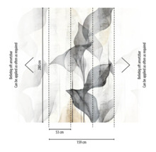 Illustration einer Tapete mit Pflanzenmotiv und Größenangaben