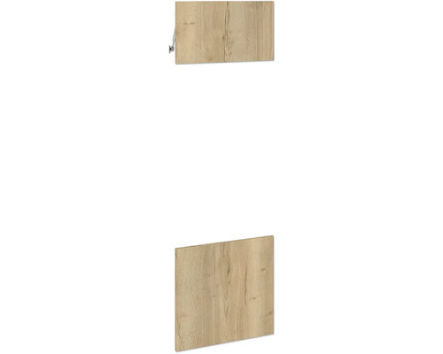 PICCANTE Smart Frontenset Hochschrank für Mikrowelle und Backofen 1 Klappe und 1 Drehtür Wildeiche Nachbildung mit Dickkante "AR" Holzplatte mit Holzstruktur