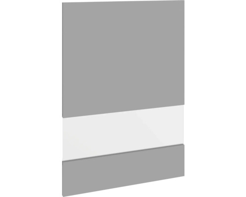 PICCANTE Smart Segmentglastür für Oberschrank 50 x 70 cm basaltgrau matt mit Dickkante "O" Graue Möbelfront mit weißem Einsatz