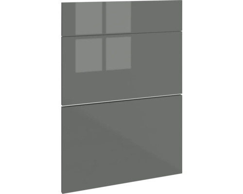 PICCANTE Smart Frontenset Unterschrank 50 cm 1 Schubkastenblende und 2 Auszugblenden anthrazit glänzend "AB" Küchenfront mit glänzender Oberfläche