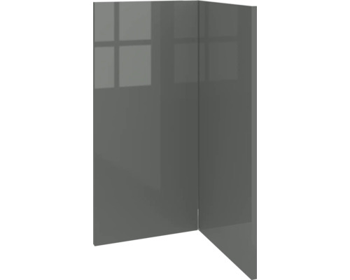 PICCANTE Smart Frontenset Eckunterschrank 90 cm 2 Drehtüren anthrazit glänzend "AH" Hochglänzende Möbelfront in Grauton