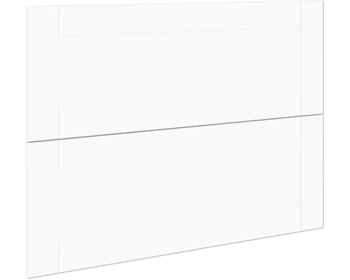 PICCANTE Smart Frontenset Oberschrank 90 cm Falttür Landhaus weiß matt "W" Detailaufnahme einer weißen Möbelfront mit Griffleiste