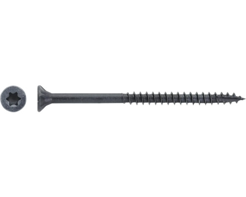 Spanplattenschraube Senkkopf m. I-Stern und Schneidkerbe 4x60 mm HCP schwarz 100 Stück Senkkopfschraube mit Innensternaufnahme