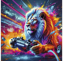 Illustration eines Löwen mit Game Controller