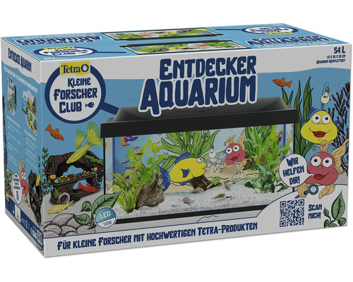Verpackung des Tetra Entdecker Aquariums, ein 54 Liter Komplettset für kleine Forscher