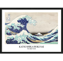 Gerahmtes Wandbild mit dem Motiv Die große Welle von Katsushika Hokusai