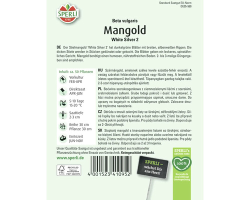 Sperli Mangold White Silver 2 Saatgutpackung