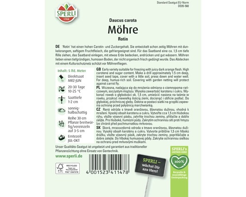 Samenpackung Möhren Rotin der Marke Sperli
