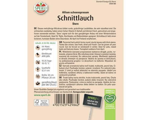 Samenpackung Schnittlauch Staro der Marke Sperli