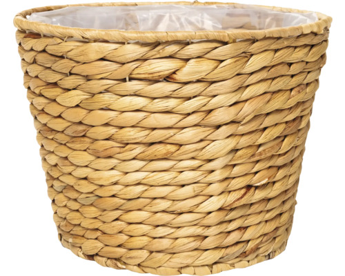 Pflanzkorb Wasserhyazinthe Ø 23 cm H 18 cm natur Geflochtener Pflanztopf aus Wasserhyazinthe