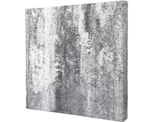 Beton Terrassenplatte MEGA weiß-anthrazit mit Minifase 50 cm x 50 cm x 4 cm Betonpflasterstein für den Garten- und Landschaftsbau