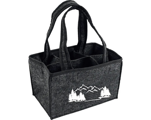 Filztasche mit sechs Fächern und Tragegriffen