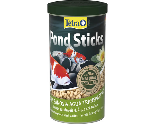 Tetra Pond Sticks Teichfutterdose mit Koi Karpfen Abbildung