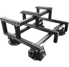 Rahmenkonstruktion aus Aluminiumprofilen mit verstellbaren Füßen