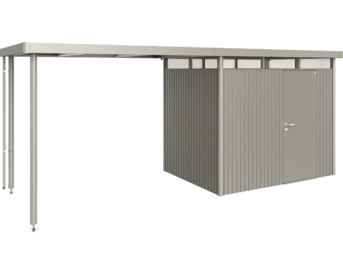 Metallfahrradunterstand mit integriertem Geräteschuppen