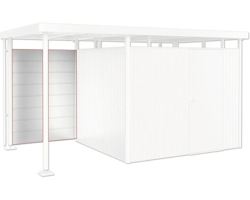 Rückwand Seitendach Biohort für Gartenhaus HighLine Gr. S 2-5 134 x 181 cm silber-metallic Metallcarport mit Regalelementen