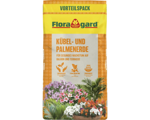 Kübelpflanzen- & Palmenerde Floragard 50 L Floragard Kübel- und Palmenerde im Vorteilspack für gesundes Wachstum auf Balkon und Terrasse