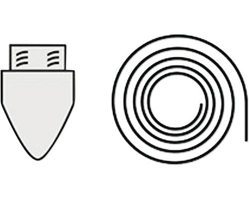 Vaillant Montagekegel/Einziehhilfe mit 15 m Seil für flexible Abgasleitung DN80 303513 Symbol für eine flexible Kabelverbindung