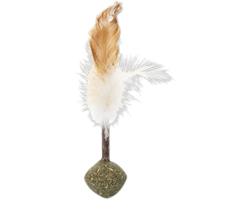 Katzenangel mit Federn und Katzenminze
