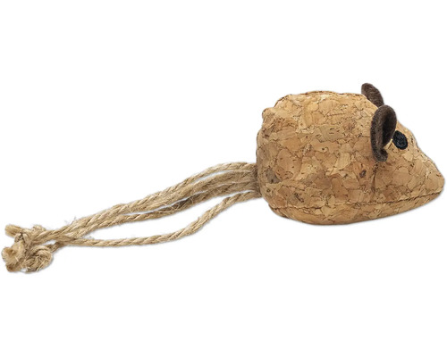 Spielzeugmaus aus Kork mit Seilschwanz