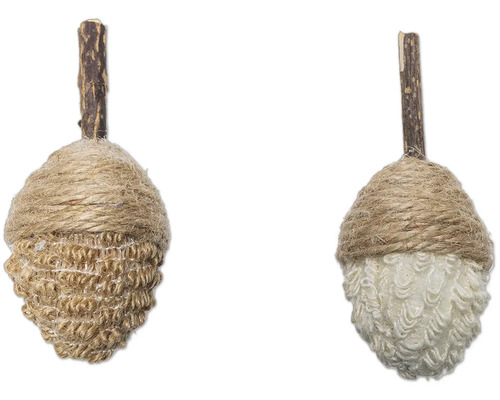 Katzenspielzeug beeztees Catnip Eichel Terry mit Katzenminze 2 St ca. 5 x 10 x 5 cm Zwei dekorative Eicheln mit Jutekappe und Holzstiel