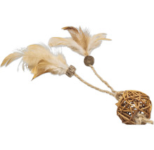 Katzenspielzeug mit Federn und Ball