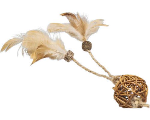 Katzenspielzeug mit Federn und Ball