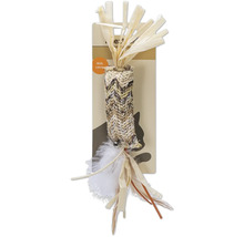 Katzenspielzeug mit Katzenminze, Federn und Rattan