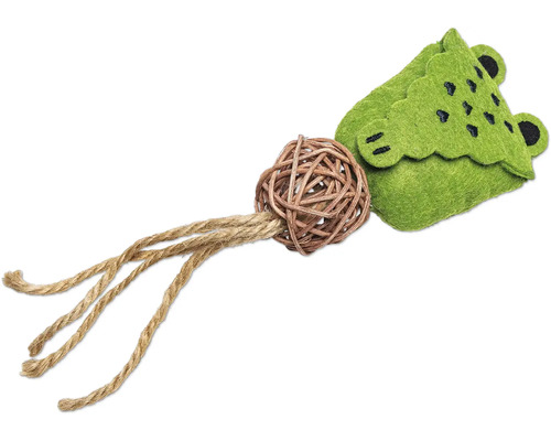 Katzenspielzeug mit Froschdesign, Ball und Seil