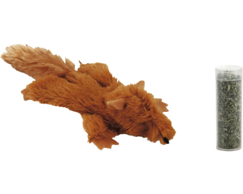 Katzenspielzeug beeztees Platter Gily Catnip mit Katzenminze ca. 14 cm Katzenspielzeug Eichhörnchen mit Katzenminze