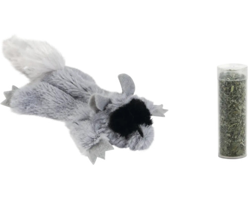 Katzenspielzeug beeztees Platter Tex Catnip mit Katzenminze ca.15 x 10 x 3 cm Katzenspielzeug Waschbär mit Katzenminze