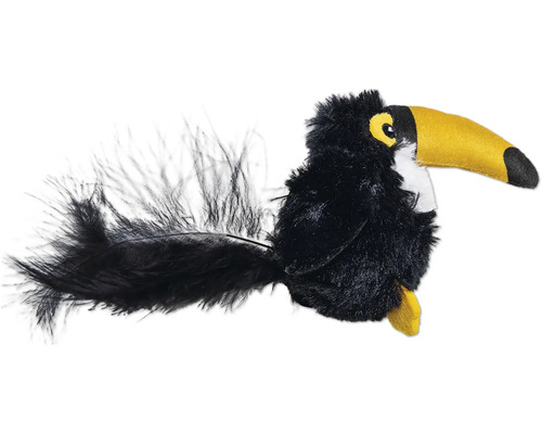 Toukan als Katzenspielzeug mit Federn